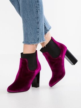 7 • Call It Spring • Purple Block Heel Ankle Booties